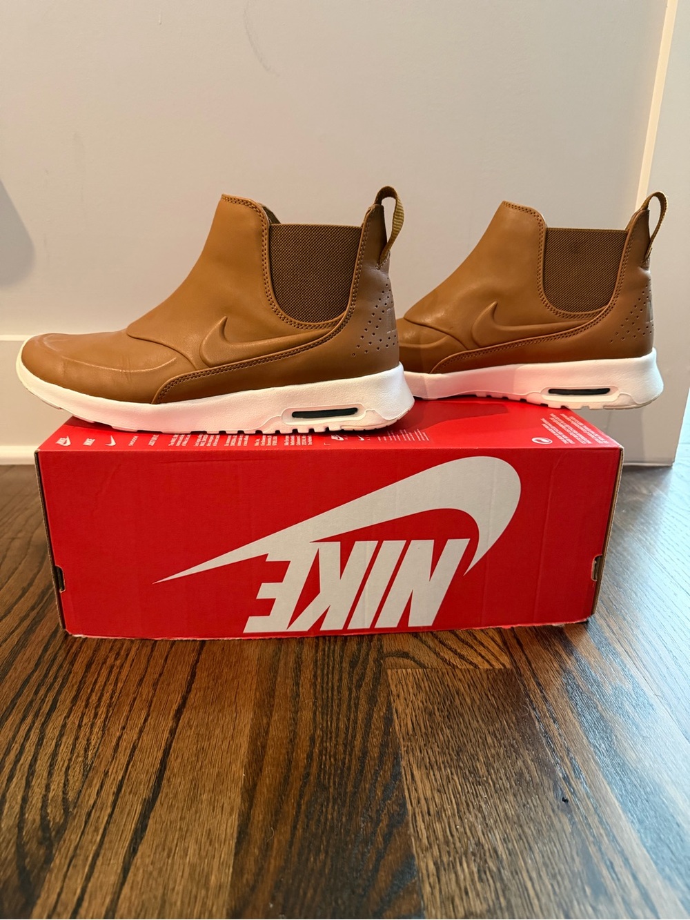 Nike Women’s Air Max Thea Brown Chelsea-Style Air Cushion Sneakers